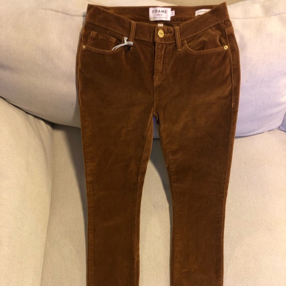 ‼️SOLD‼️ Frame | Le Velveteen Camel Skinny Pants Size: 24 NWT - Picture 7 of 15